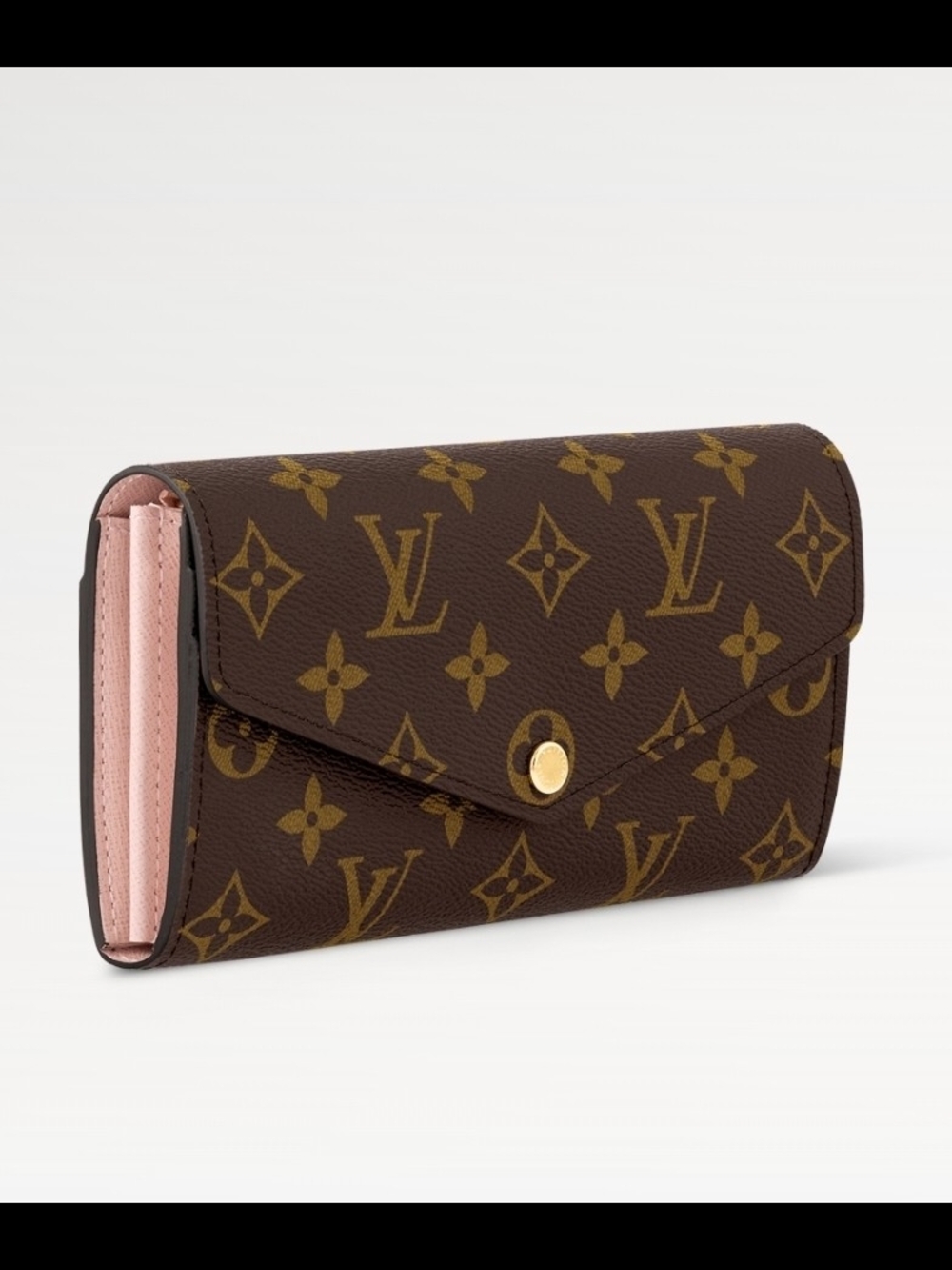 Louis Vuitton Brown Monogram Compact Wallet with Rose Ballerine Interior